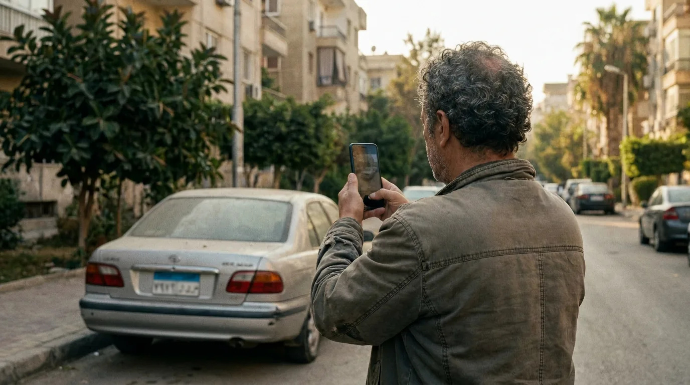 בעל רכב מצלם את הרכב הישן שלו בטלפון